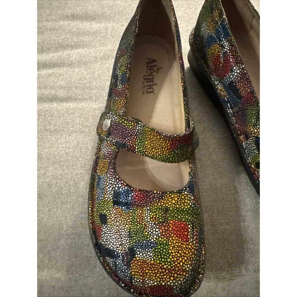 Algeria FEL-180 Mary Jane Stained Glass Shoes Hook & Loop Strap  EU Sz 41 US 9.5 - Picture 3 of 13